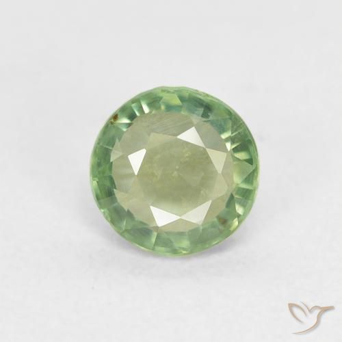 0.68ct Natürlicher Helles Salbeigrün Saphir, Runden, VVS-VS