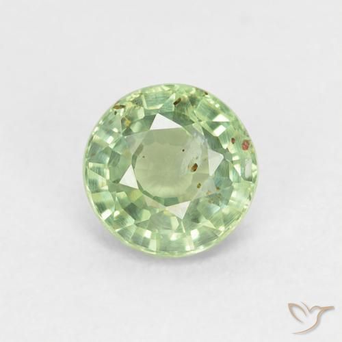 0.98ct Natürlicher Hellgelb Grün Saphir, Runden, VS