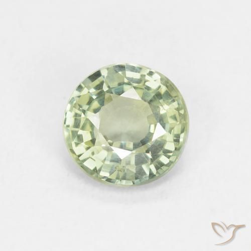 0.86ct Natürlicher hellgrün Saphir, Runden, VS