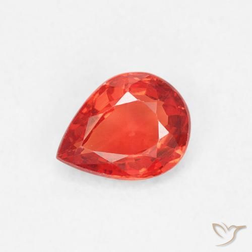 0.41ct Natürlicher Leuchtendes Purpurrot-Orange Saphir, Birnenform, VVS-VS