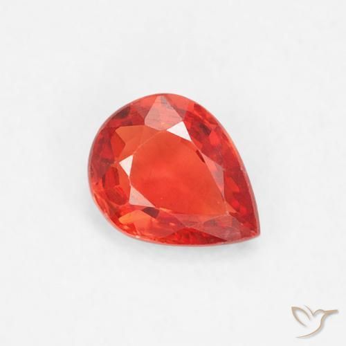 9,17 ctw natürlicher Leuchtendes Purpurrot-Orange Saphir, Birnenform, VVS-VS