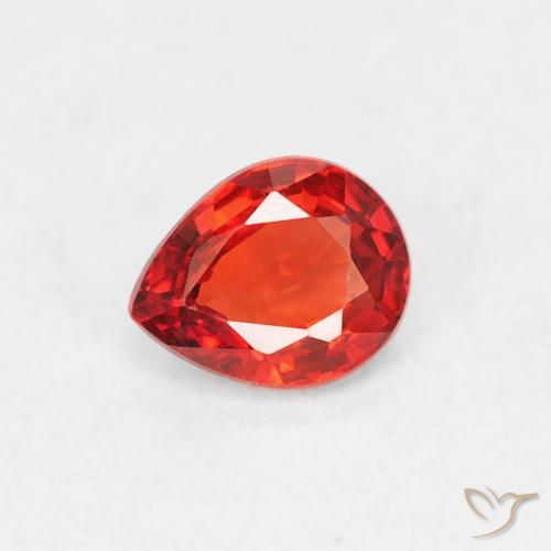 0.42ct Natürlicher Leuchtendes Purpurrot-Orange Saphir, Birnenform, VVS-VS