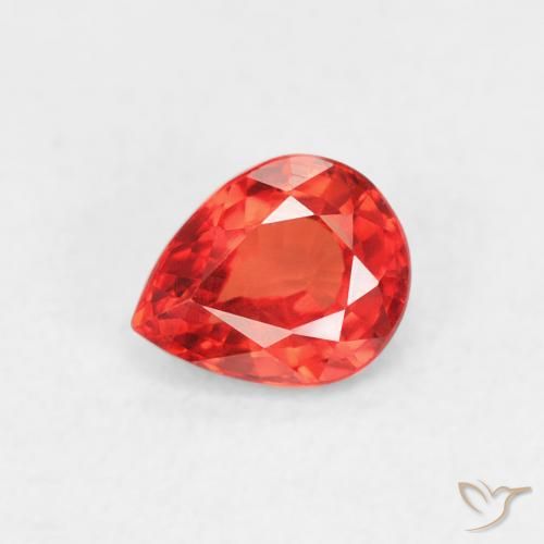 0.43ct Natürlicher Leuchtendes Purpurrot-Orange Saphir, Birnenform, VVS-VS