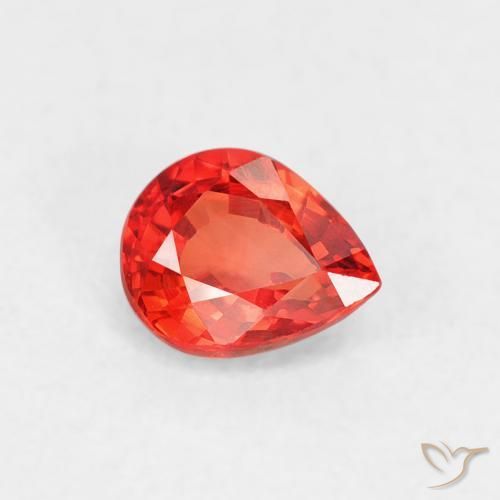 9,17 ctw natürlicher Leuchtendes Purpurrot-Orange Saphir, Birnenform, VVS-VS