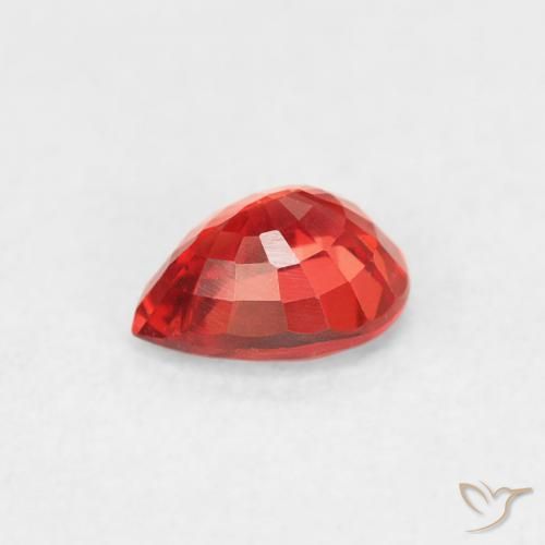 9,17 ctw natürlicher Leuchtendes Purpurrot-Orange Saphir, Birnenform, VVS-VS