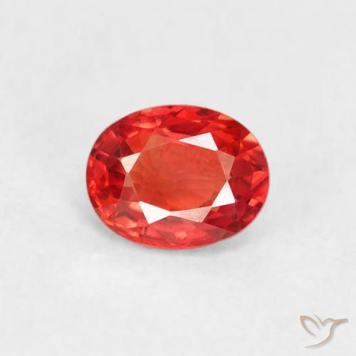 0.42ct Natürlicher Intensives Rot-Orange Saphir, Oval, VVS-VS