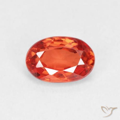 0.76ct Natürlicher rötlich-orange Saphir, Oval, VVS-VS