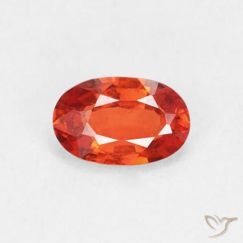 0.56ct Natürlicher rötlich-orange Saphir, Oval, VVS-VS