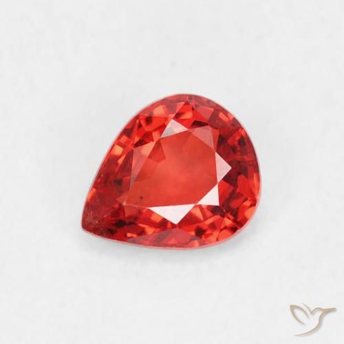 0.44ct Natürlicher Hellrot Saphir, Birnenform, VVS-VS