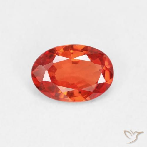 0.46ct Natürlicher rötlich-orange Saphir, Oval, VVS-VS