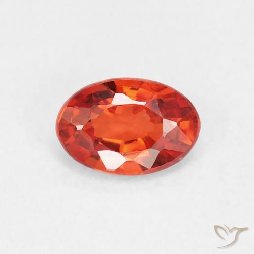 0.53ct Natürlicher rötlich-orange Saphir, Oval, VVS-VS
