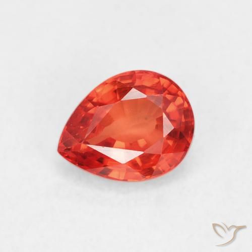 0.55ct Natürlicher Mittelrot Saphir, Birnenform, VVS-VS