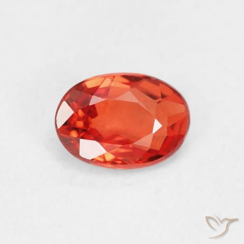 0.61ct Natürlicher rötlich-orange Saphir, Oval, VVS-VS