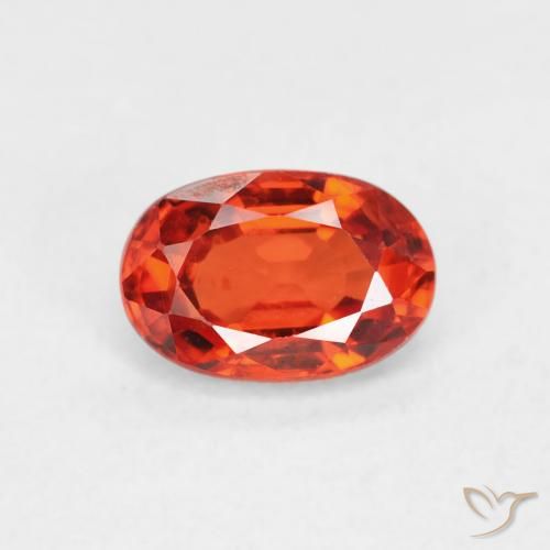 0.76ct Natürlicher rötlich-orange Saphir, Oval, VVS-VS