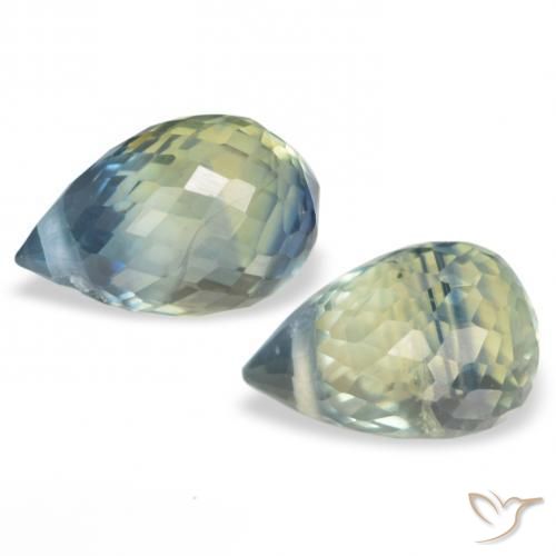 1.74 ct natürliche Graugrün Saphir-Edelsteine, Briolette, VS