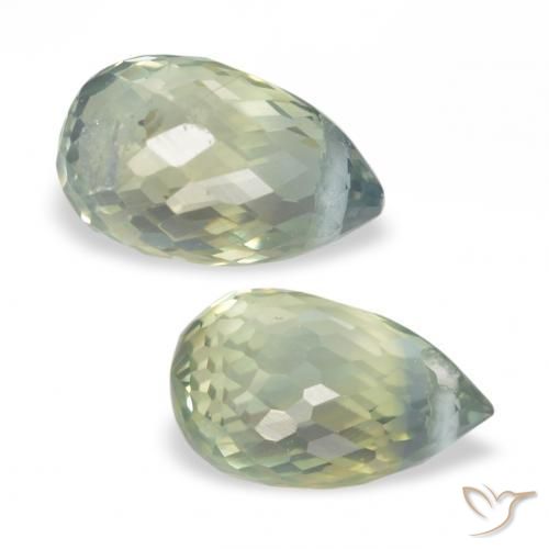 1.44 ct natürliche hellgrün Saphir-Edelsteine, Briolette, VS