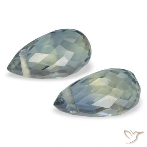 1.39 ct natürliche Blasses Waldgrün Saphir-Edelsteine, Briolette, VS