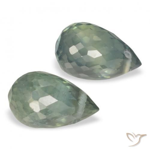 1.58 ct natürliche Mittelblaues Grün Saphir-Edelsteine, Briolette, VS