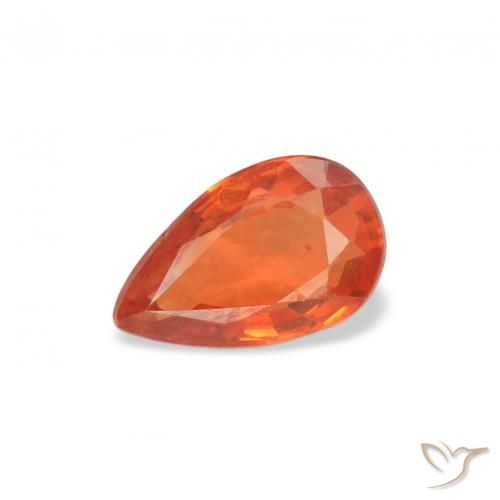 0.52ct Natürlicher Mittelorange Saphir, Birnenform, VS, Photo A