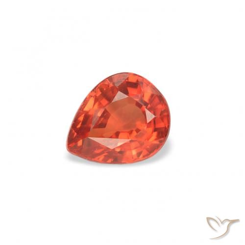 0.51ct Natürlicher Warmes Orange Saphir, Birnenform, VS