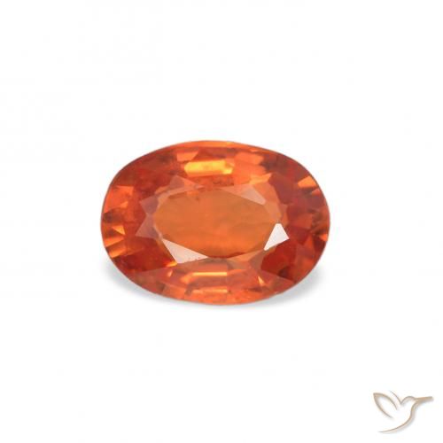 0.46ct Natürlicher Mittelorange Saphir, Oval, VS