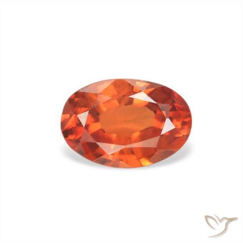 0.60ct Natürlicher Mittelorange Saphir, Oval, VS