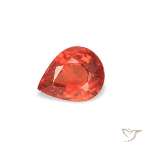 0.46ct Natürlicher Mittelrot Saphir, Birnenform, VS
