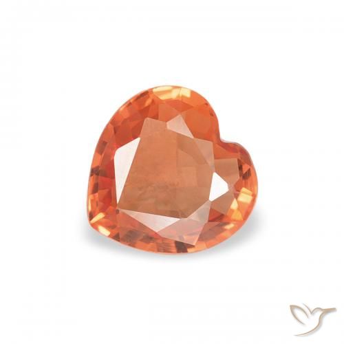 0.34ct Natürlicher Mittelorange Saphir, Herz, VVS