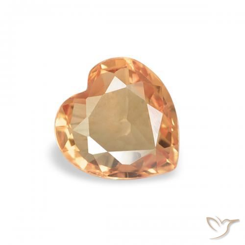 0.39ct Natürlicher Mittelorange Saphir, Herz, VVS