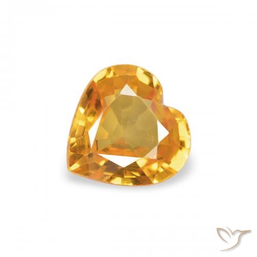 0.33ct Natürlicher Tiefes Orange-Gold Saphir, Herz, VVS
