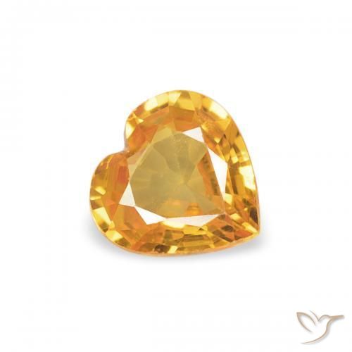 9,17 ctw natürlicher Tiefes Orange-Gold Saphir, Herz, VVS