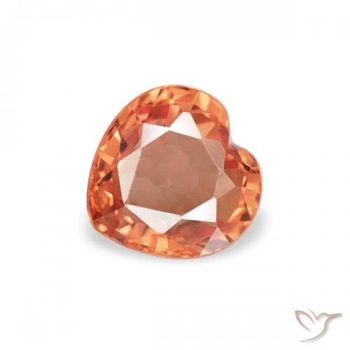 0.40ct Natürlicher Mittelorange Saphir, Herz, VVS
