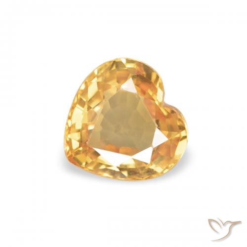 0.42ct Natürlicher Hellorange-Gold Saphir, Herz, VVS