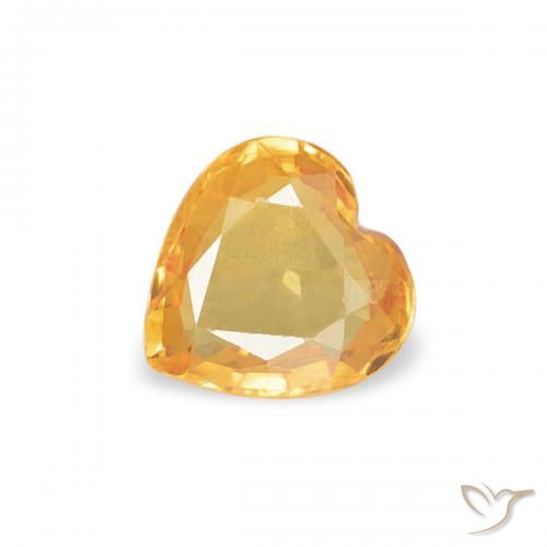 0.35ct Natürlicher hellorange Saphir, Herz, VVS