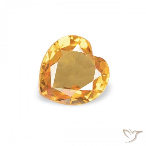 0.37ct Natürlicher Dunkelorange-Gold Saphir, Herz, VVS, Photo A