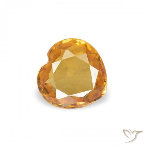 9,17 ctw natürlicher Tiefes Orange-Gold Saphir, Herz, VVS