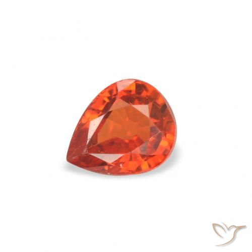 0.52ct Natürlicher rötlich-orange Saphir, Birnenform, VVS-VS