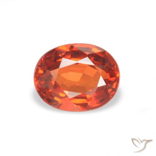 0.58ct Natürlicher rötlich-orange Saphir, Oval, VVS