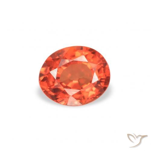 0.38ct Natürlicher rötlich-orange Saphir, Oval, VVS