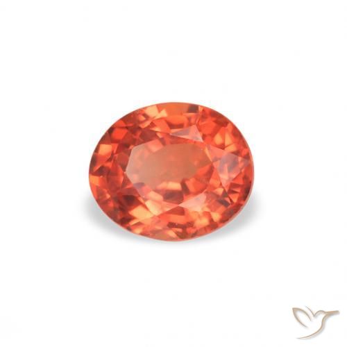 9,17 ctw natürlicher rötlich-orange Saphir, Oval, VVS