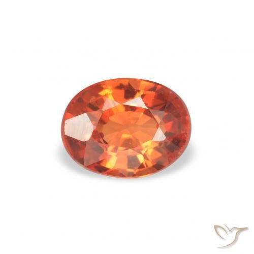0.41ct Natürlicher Amber Orange Saphir, Oval, VS