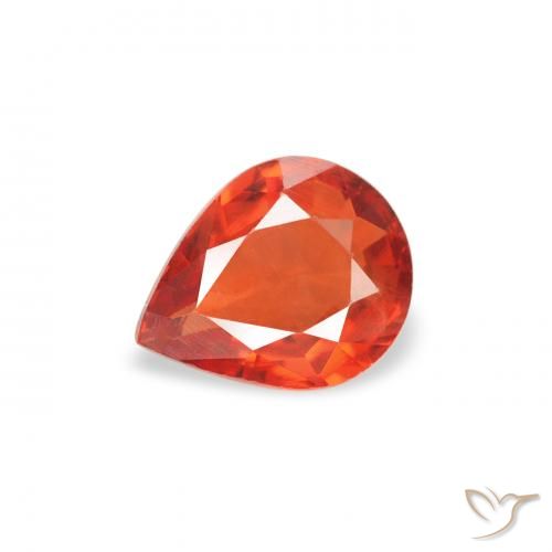 0.45ct Natürlicher Feuerorange Saphir, Birnenform, VS
