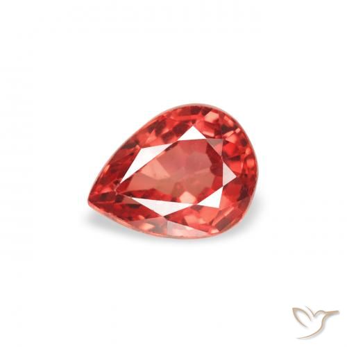0.43ct Natürlicher Mittelrot Saphir, Birnenform, VS
