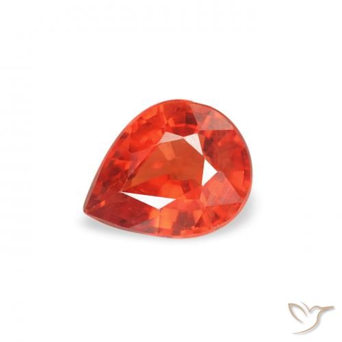 0.42ct Natürlicher Intensives Rot Saphir, Birnenform, VS