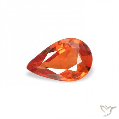 0.44ct Natürlicher rötlich-orange Saphir, Birnenform, VS