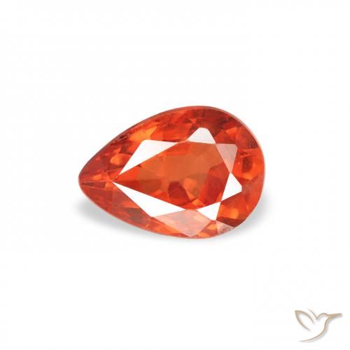 0.60ct Natürlicher Feuerorange Saphir, Birnenform, VS
