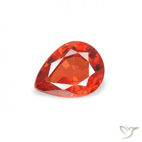0.44ct Natürlicher Amber Orange Saphir, Birnenform, VS