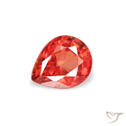 0.49ct Natürlicher Intensives Rot Saphir, Birnenform, VS
