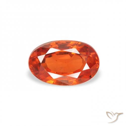 0.76ct Natürlicher rötlich-orange Saphir, Oval, VS