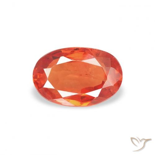 0.67ct Natürlicher Mittelorange Saphir, Oval, VS
